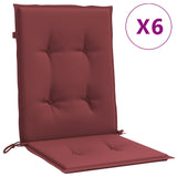 Vidaxl blazine za stol 6 pcs nizko 100x50x4 cm tkanina mešano vino rdeče