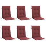 Vidaxl blazine za stol 6 pcs nizko 100x50x4 cm tkanina mešano vino rdeče