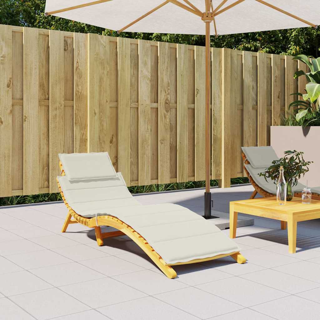 Vidaxl Lounger Blaphion 186x58x4 cm tkanina mešana smetana -obarvana