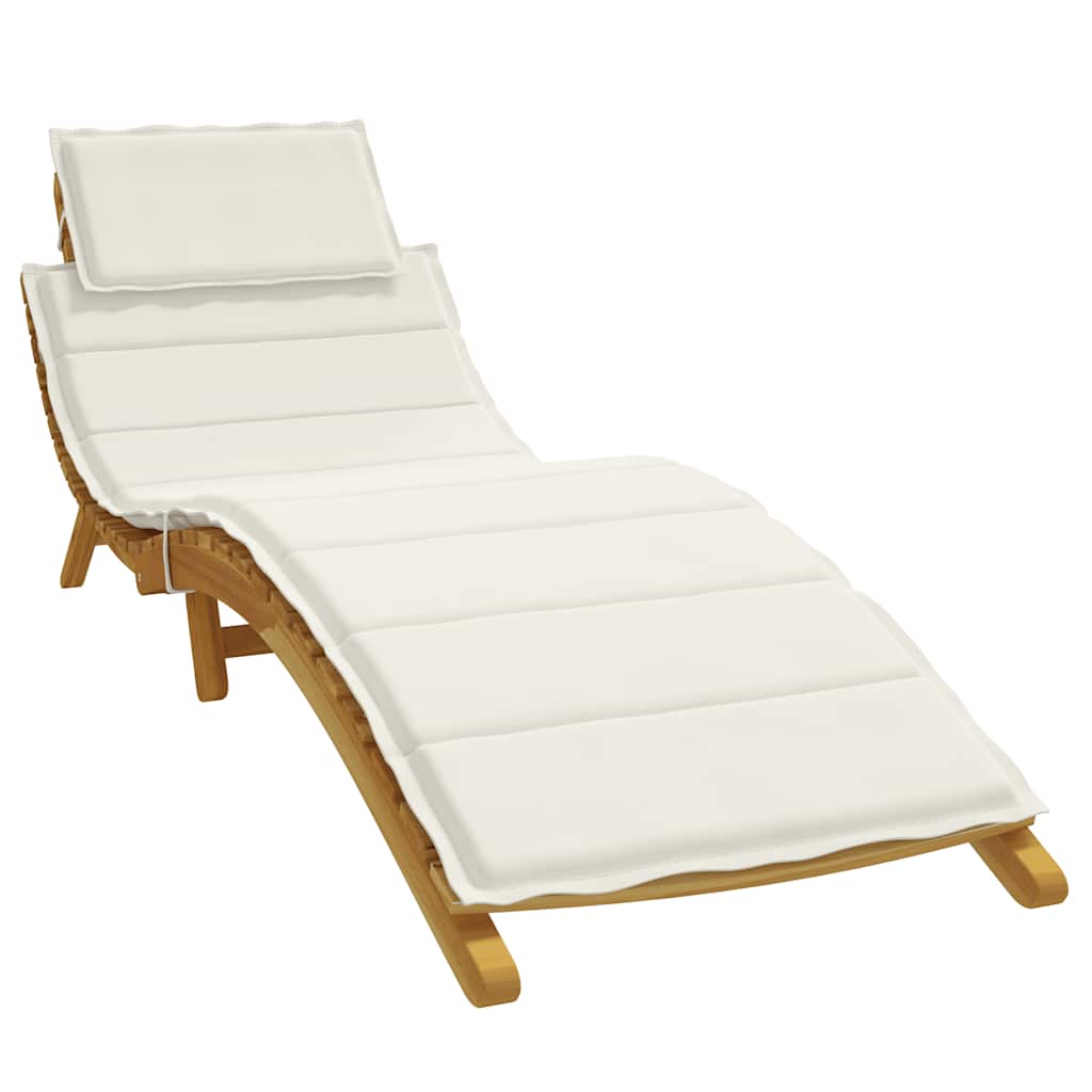 Vidaxl Lounger Blaphion 186x58x4 cm tkanina mešana smetana -obarvana