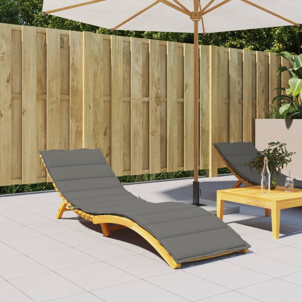 Vidaxl lounger cushion 200x70x4 cm fabric mixed dark gray