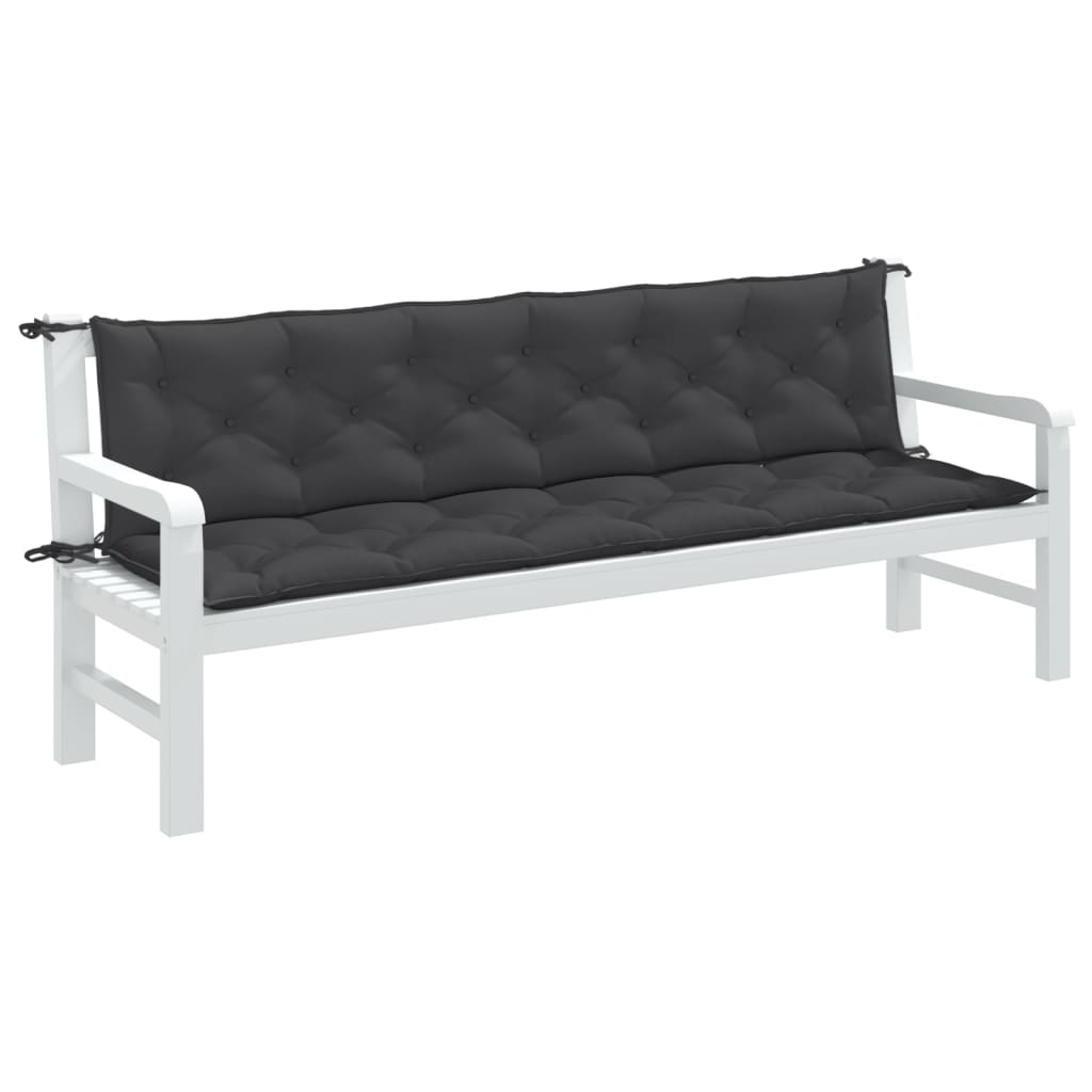 VIDAXL Garden Bench blazine 2 St 200x50x7 cm tkanina mešana barva antracita