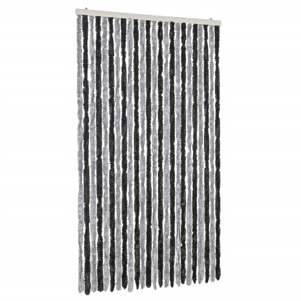 Vidaxl Fly curtain 100x230 cm Chenille Gray and Black