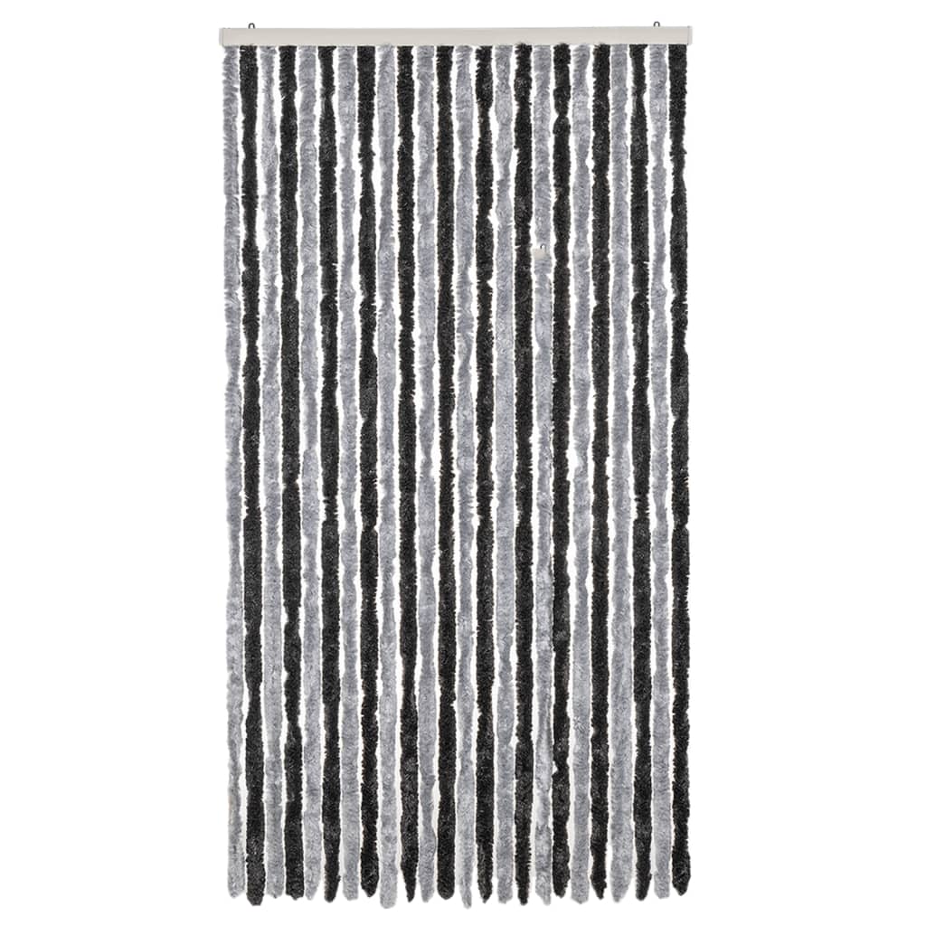 Vidaxl Fly curtain 100x230 cm Chenille Gray and Black