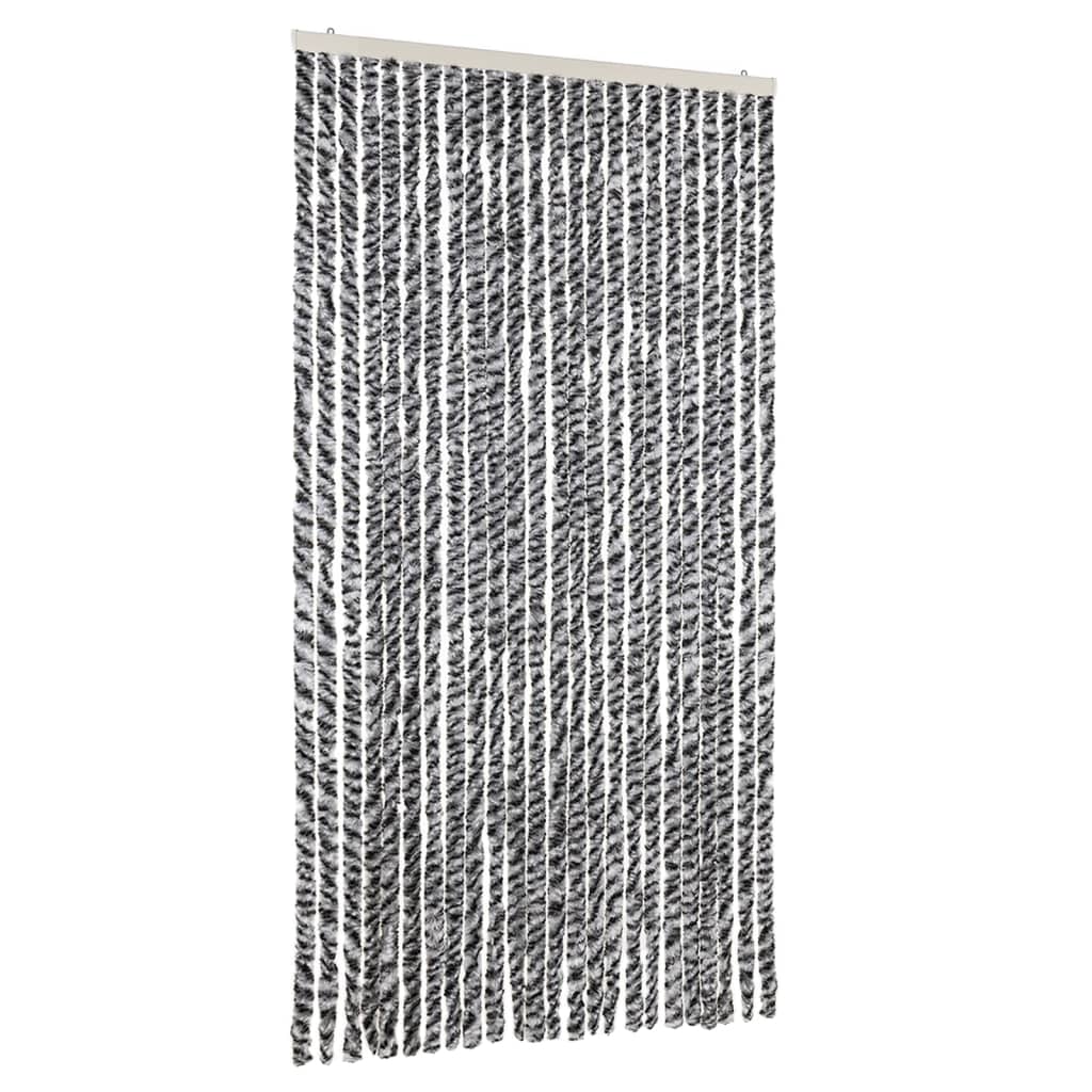 Vidaxl Fly curtain 100x220 cm Chenille Gray and Black and White