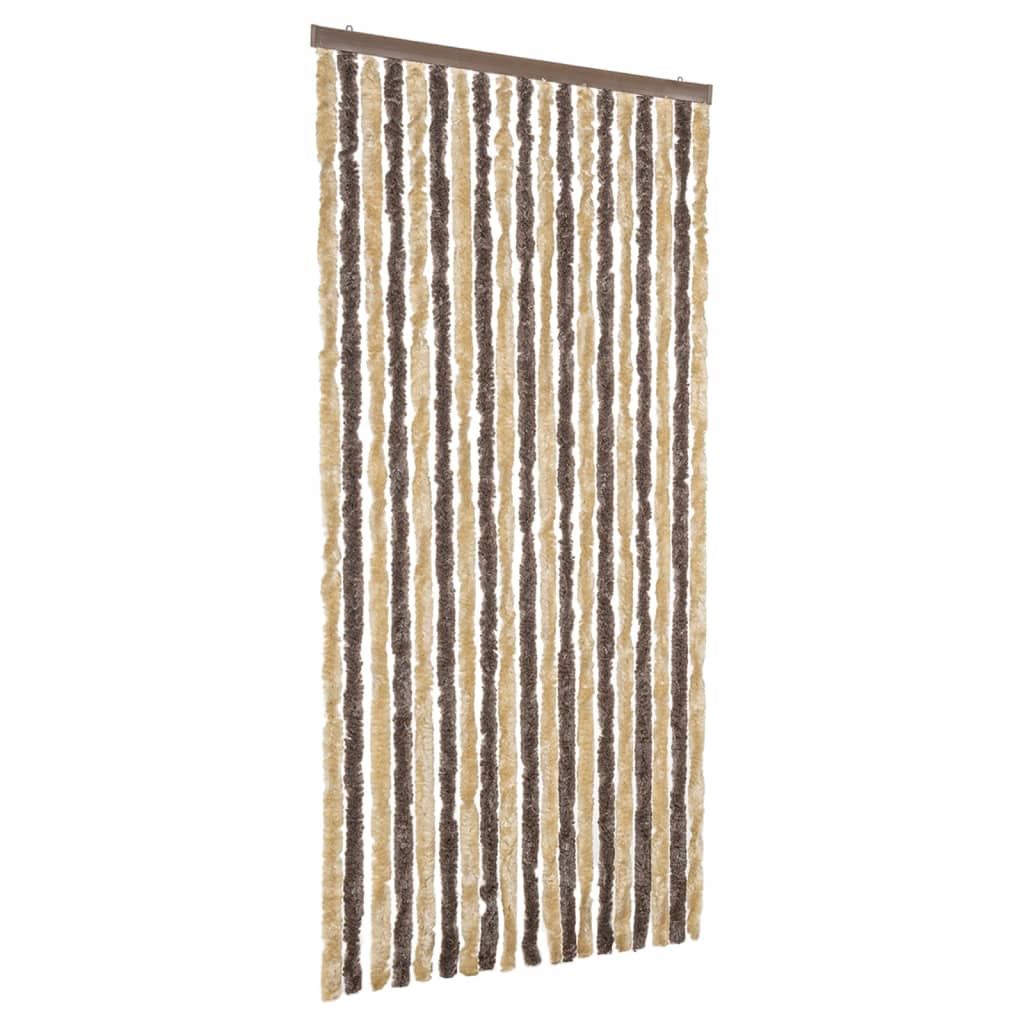 Vidaxl Fly curtain 56x185 cm Chenille dark brown and beige
