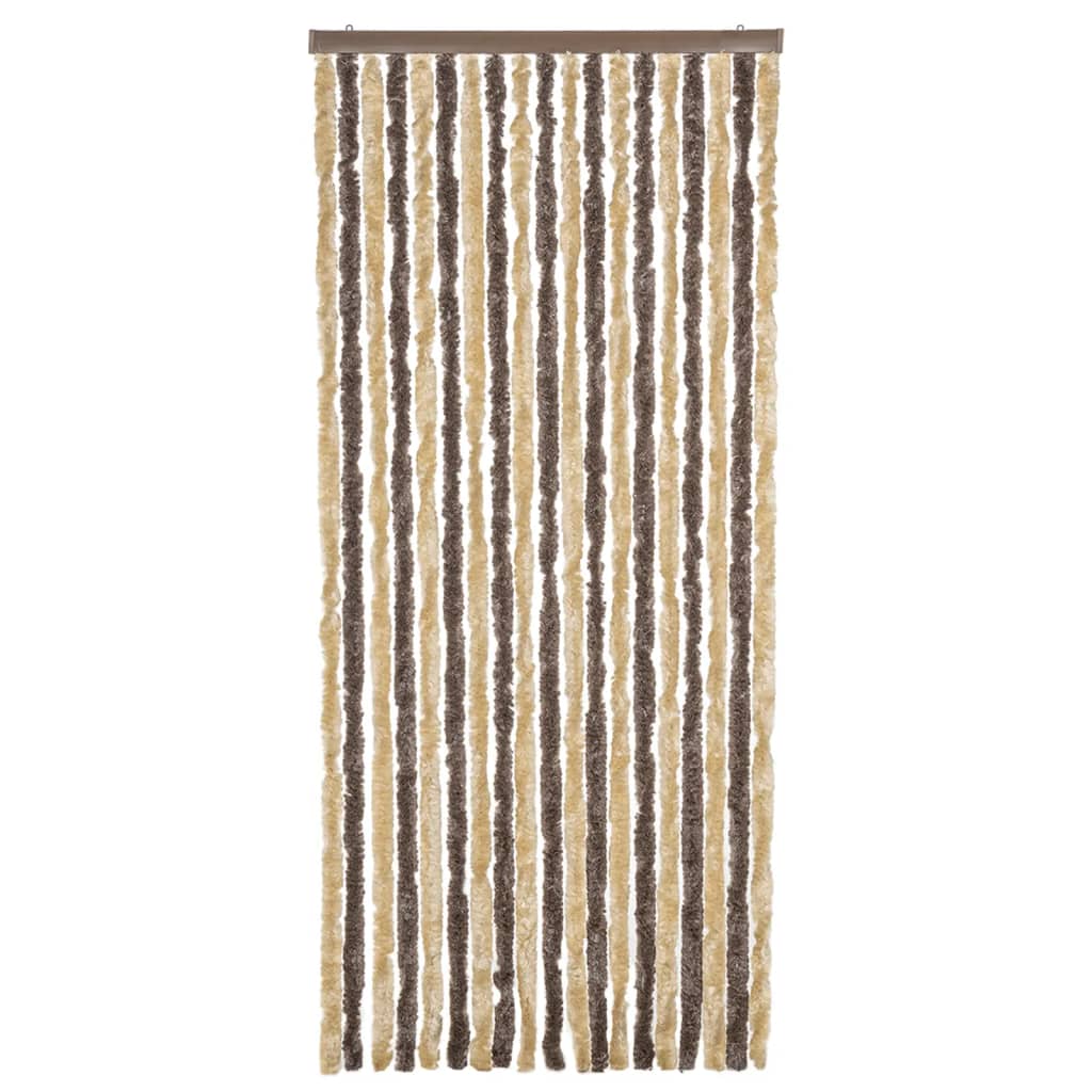 Vidaxl Fly curtain 56x185 cm Chenille dark brown and beige