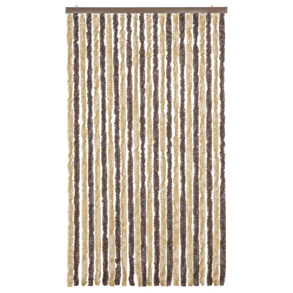 Vidaxx fly curtain 100x220 cm chenille dark brown and beige