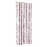 Vidaxl Fly curtain 56x185 cm Chenille silver gray and pink