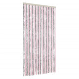 Vidaxl Fly curtain 100x220 cm Chenille silver gray and pink