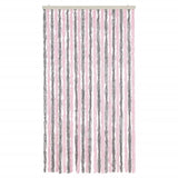 Vidaxl Fly curtain 100x220 cm Chenille silver gray and pink