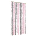 Vidaxl Fly curtain 100x230 cm Chenille silver gray and pink