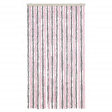 Vidaxx fluggardin 100x230 cm chenille silvergrå och rosa