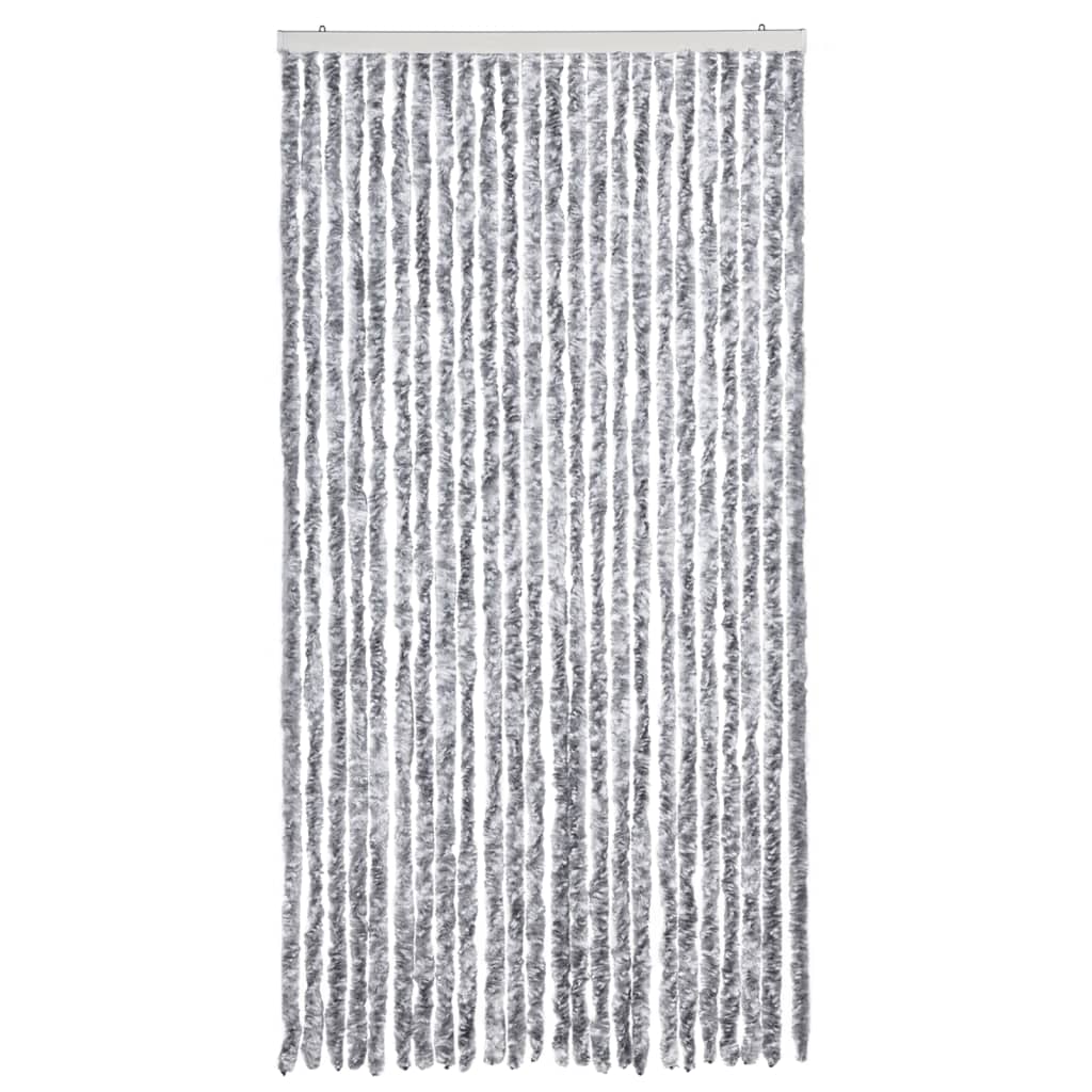 Vidaxl Fly Curtain 100x200 cm chenille blanche et gris