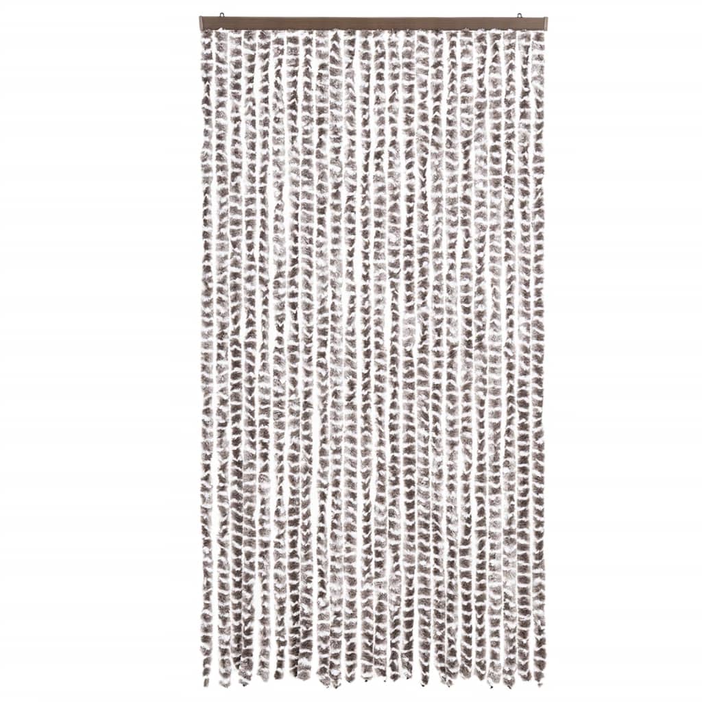 Vidaxx Fliegenvorhang 100x200 cm Chenille Taupe und Weiß