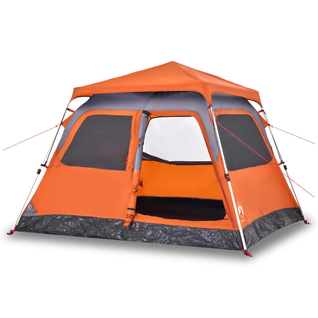 VidaXL Dome tent 4-person fast release gray and orange