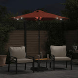 Vidaxl Parasol with LEDs and steel pole 225x225x212 cm terracotta