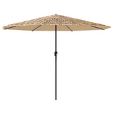 Vidaxl Parasol with steel pole 388x388x248 cm brown