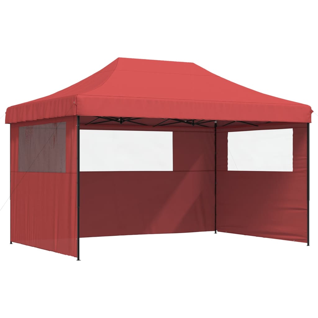 Vidaxl Partytent Foldable Pop-Up With 3 Side Walls Bordeaux Red