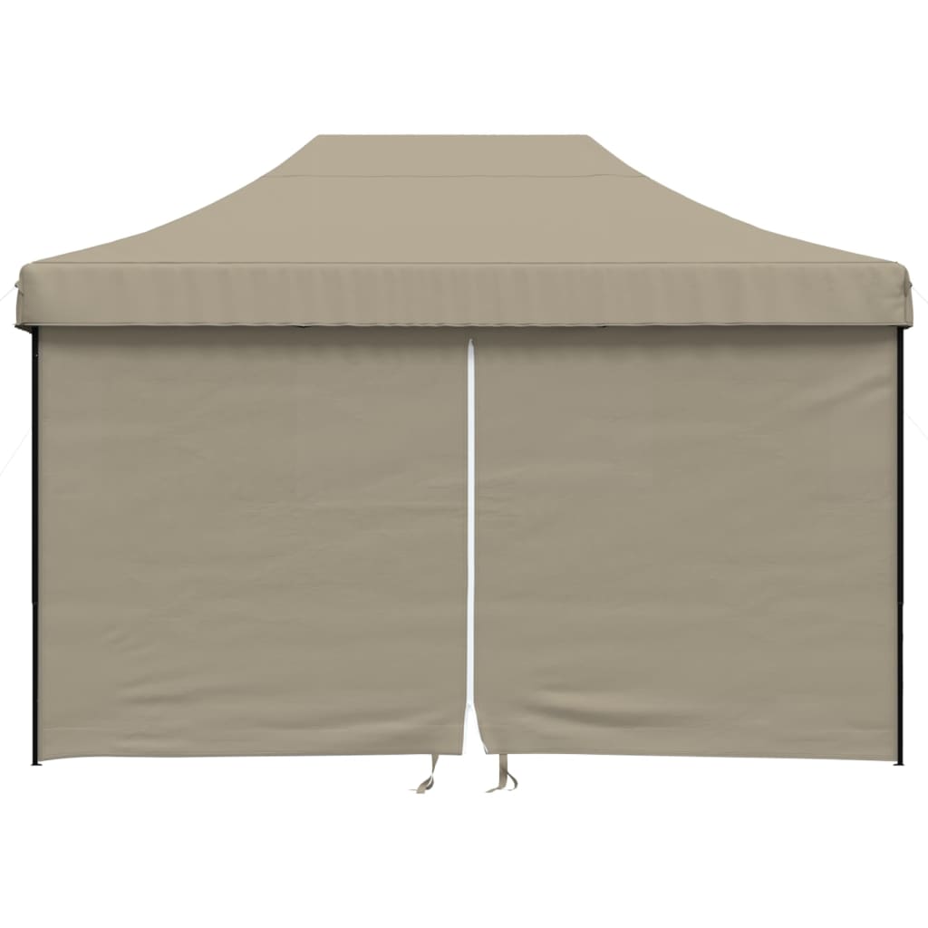Vidaxl Partytent Foldable Pop-up with 4 side walls Taupe