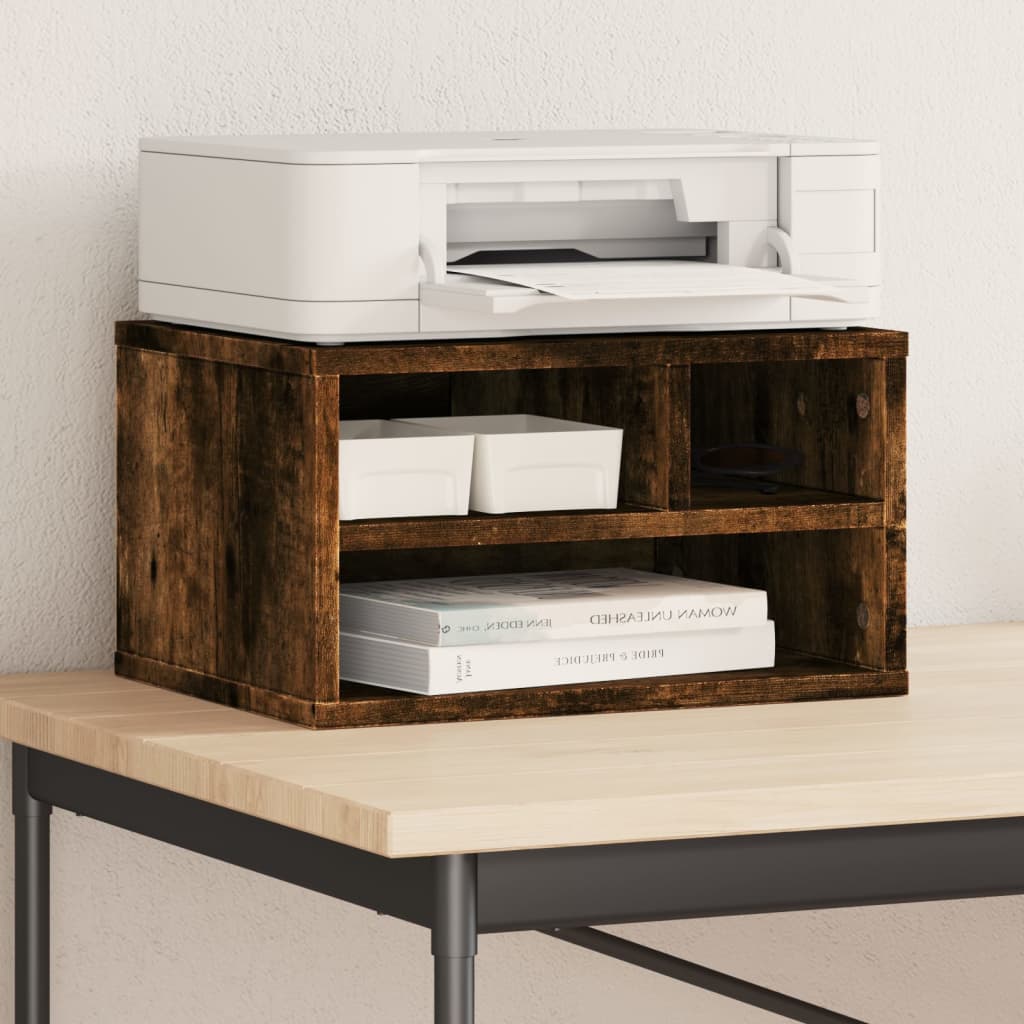 Vidaxl Printer Box 40x32x22.5 CM Egreed Wood Smoked Oak Colored