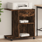 Vidaxl Printer box with wheels 60x40x68.5 cm smoked oak colored