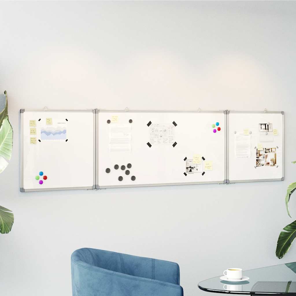 Vidaxx magnetisches faltbares Whiteboard 200x50x1,7 cm Aluminium
