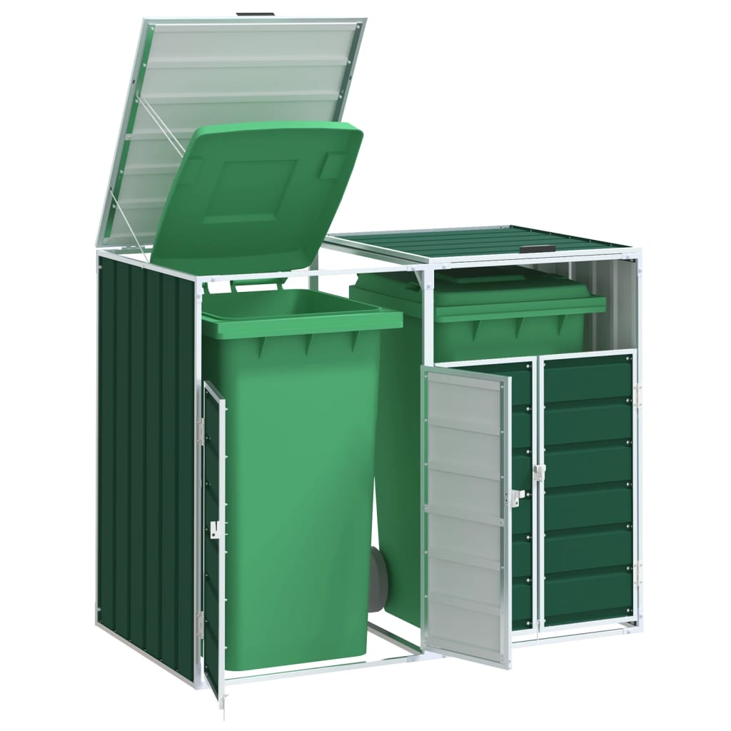 Vidaxl Container Späichere fir 2 Container 144x81x11 CM Stead Gréng