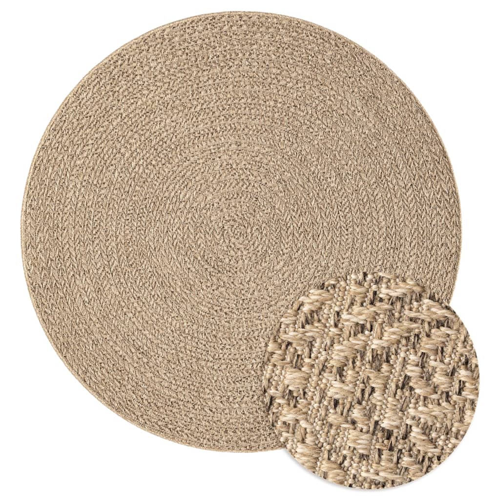 Vidaxl rug Zizur inside and outside Ø 200 cm jute look