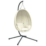 Vidaxl Hanging chair with standard fabric and steel beige