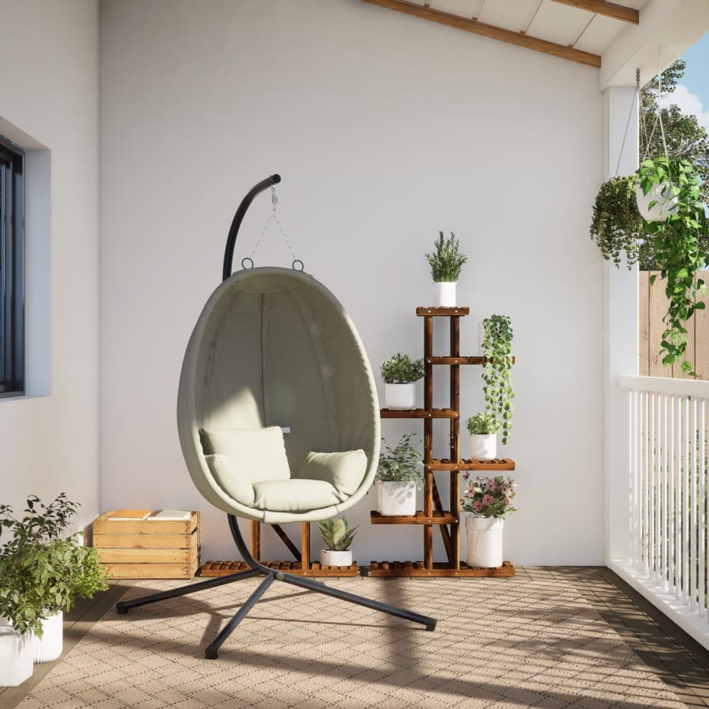 Vidaxl Hanging chair with standard fabric and steel beige
