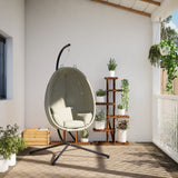 Vidaxl Hanging chair with standard fabric and steel beige
