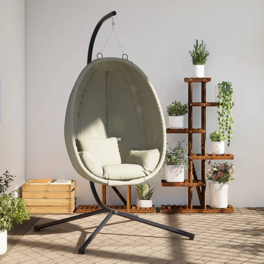 Vidaxl Hanging chair with standard fabric and steel beige