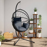 Vidaxl hängend Stull mat Standard Rattan a Stahl anstracit -cored