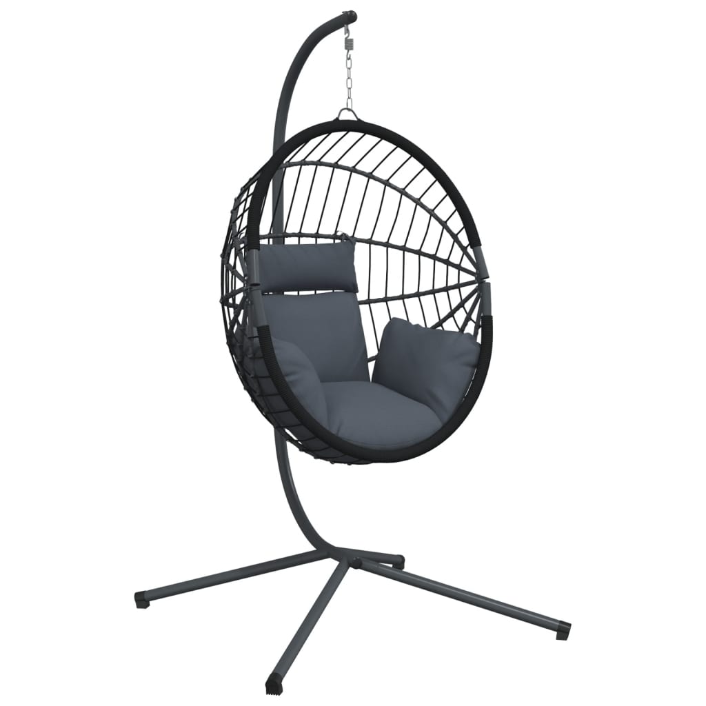 Vidaxl Hanging chair with standard Rattan and Steel Anthracite -colored