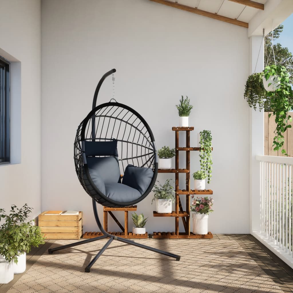 Vidaxl Hanging chair with standard Rattan and Steel Anthracite -colored