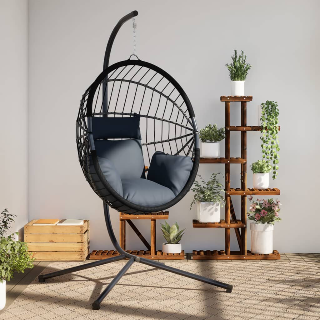 Vidaxl Hanging chair with standard Rattan and Steel Anthracite -colored