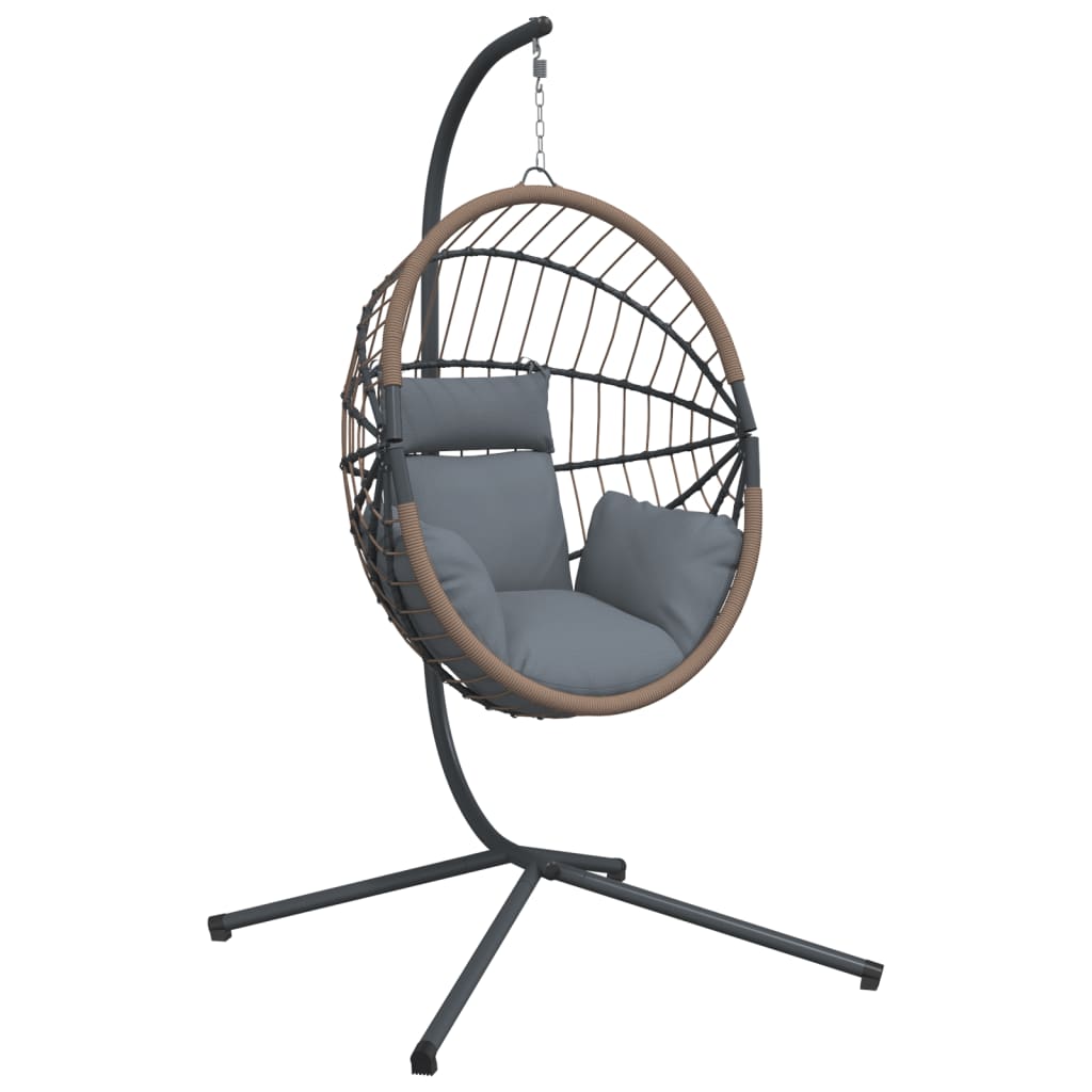 Vidaxl Hanging chair with standard Rattan and Steel light gray