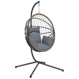Vidaxl Hanging chair with standard Rattan and Steel light gray