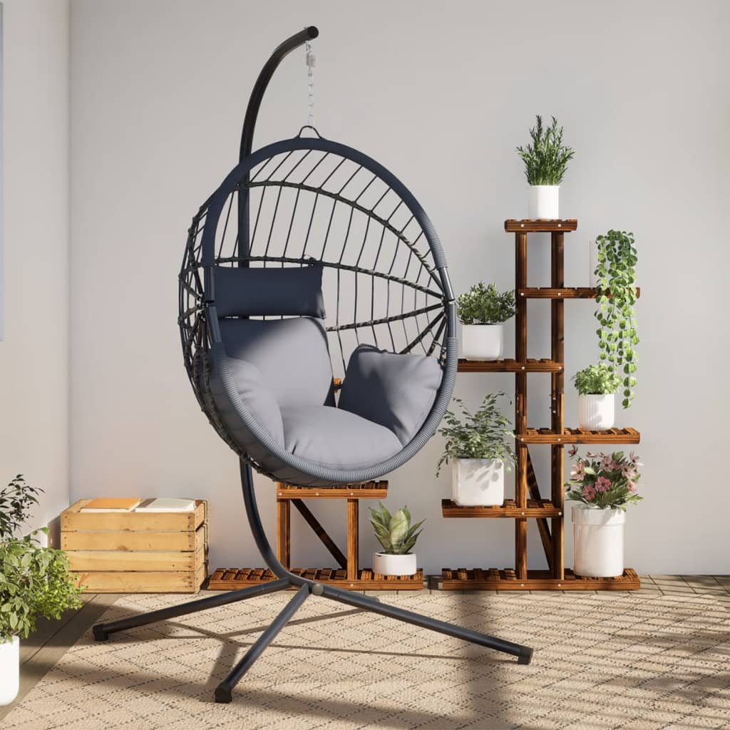 Vidaxl Hanging chair with standard Rattan and Steel light gray