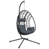 Vidaxl Hanging chair with standard Rattan and Steel Anthracite -colored