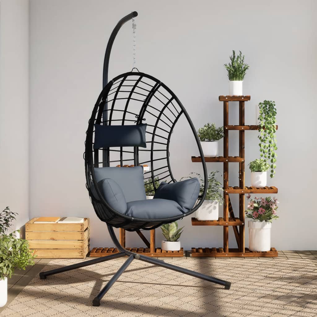 Vidaxl Hanging chair with standard Rattan and Steel Anthracite -colored