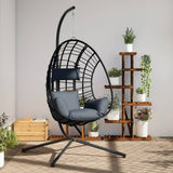 Vidaxl Hanging chair with standard Rattan and Steel Anthracite -colored