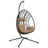 Vidaxl Hanging chair with standard Rattan and Staal Taupe