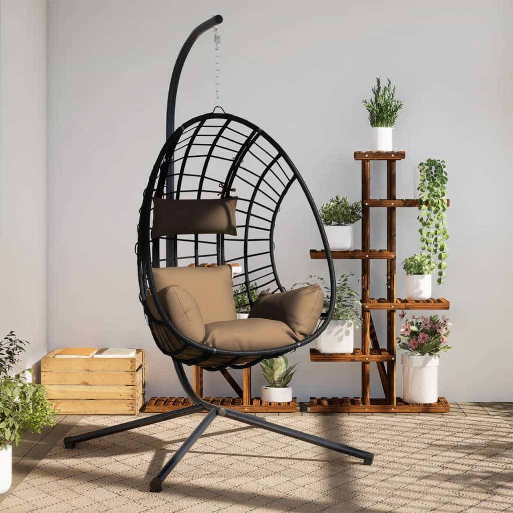 Vidaxl Hanging chair with standard Rattan and Staal Taupe