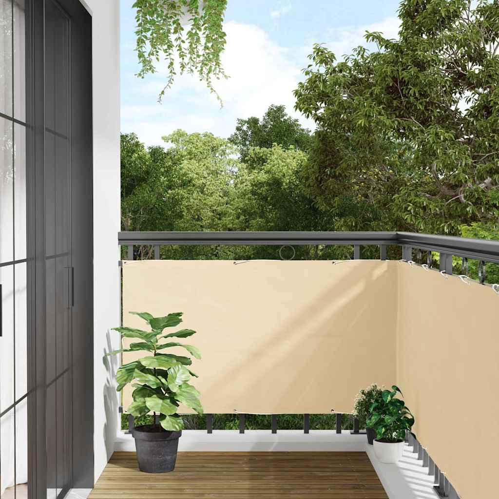 Vidaxl balkonscherm 600x75 cm pvc crèmekleurig