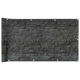 Vidaxl Balcony Screen Stone Pattern 400x75 cm Pvc Grey
