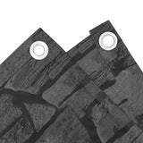 Vidaxl Balcony Screen Stone Pattern 400x75 cm Pvc Grey