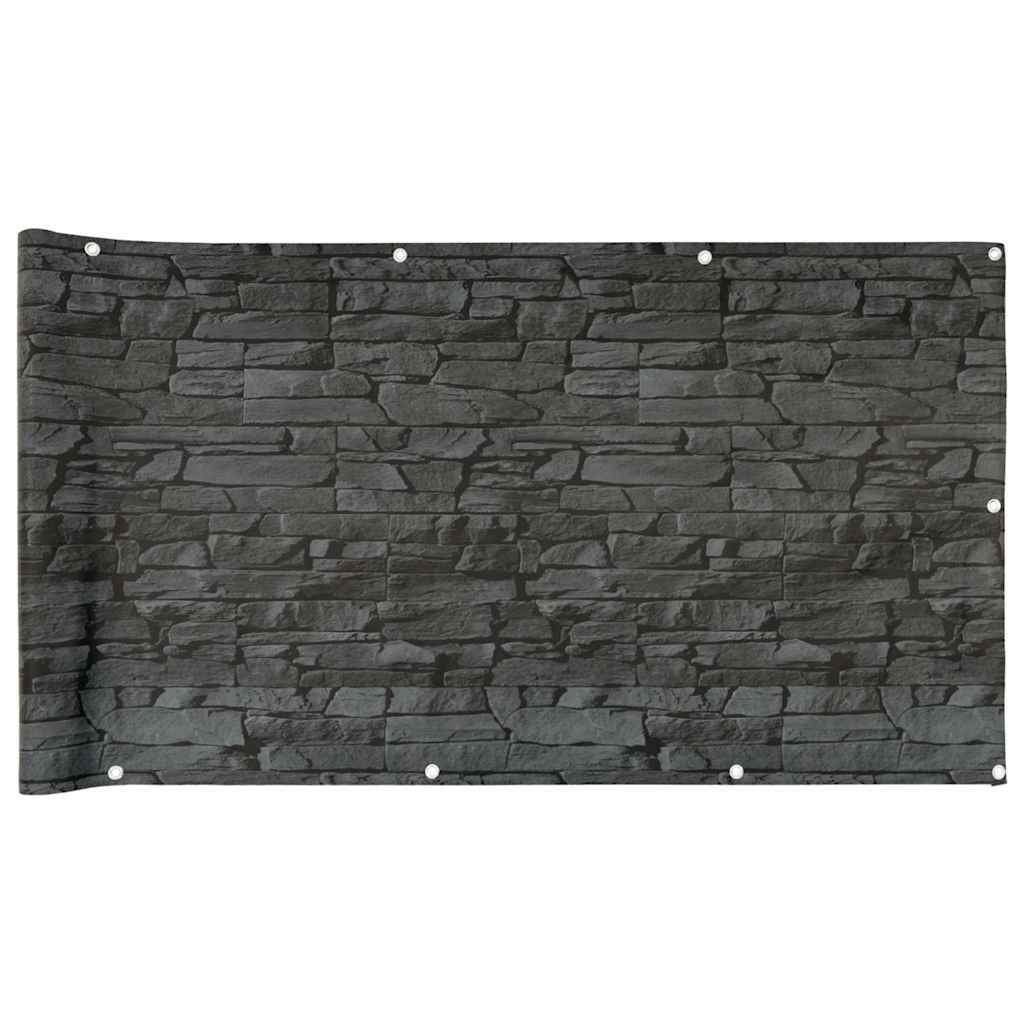 Vidaxl Balcony Screen Stone Pattern 500x75 cm Pvc Grey