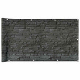 Vidaxl Balcony Screen Stone Pattern 500x75 cm Pvc Grey